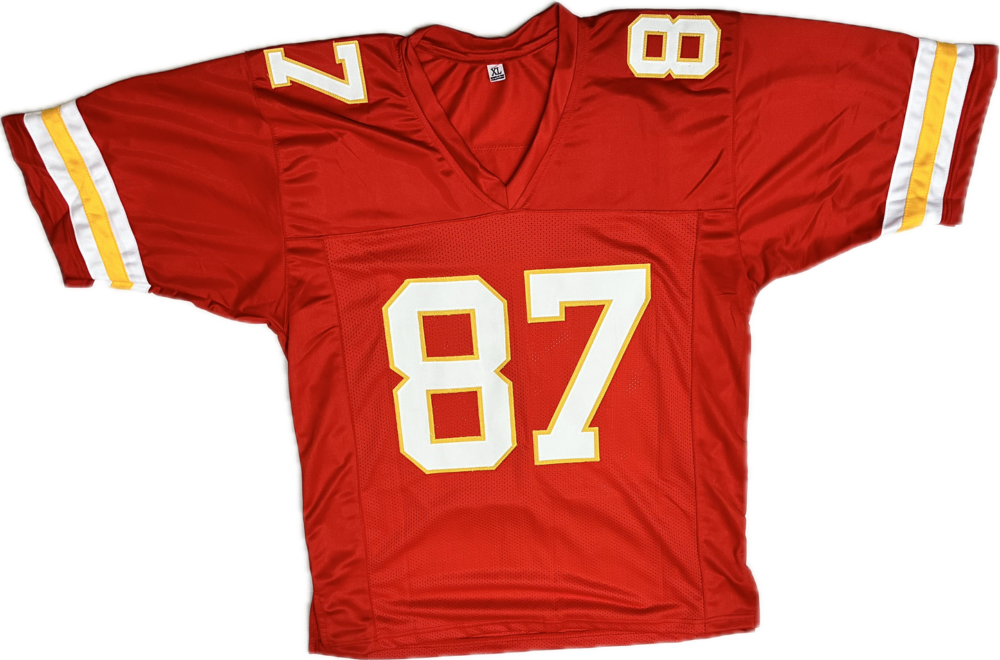 Travis Kelce Custom Kansas City Red Signed Football Jersey (JSA)