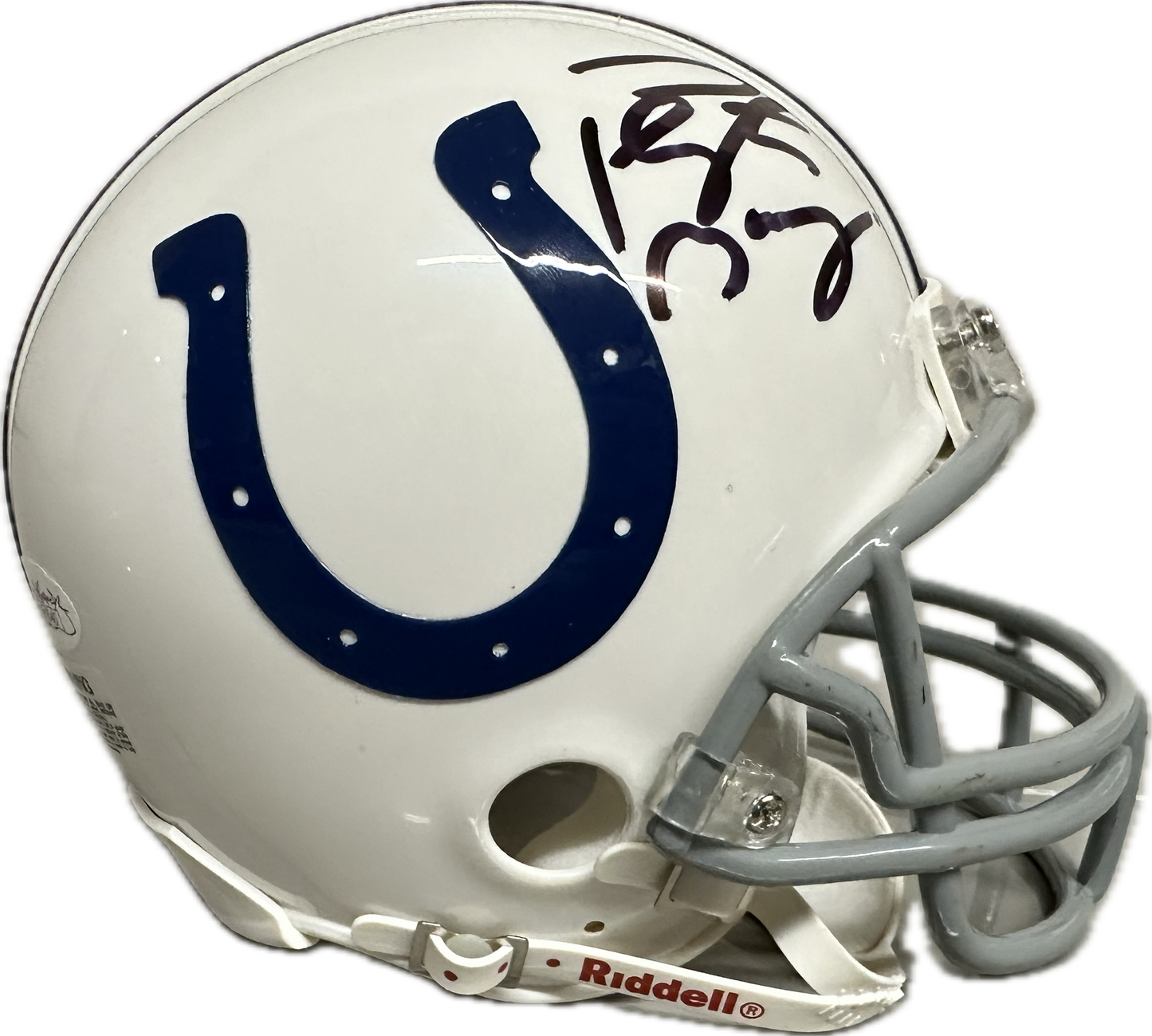 Peyton Manning Indianapolis White Mini Football Helmet (JSA)