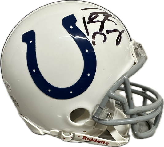 Peyton Manning Indianapolis  White Mini Football Helmet (JSA)