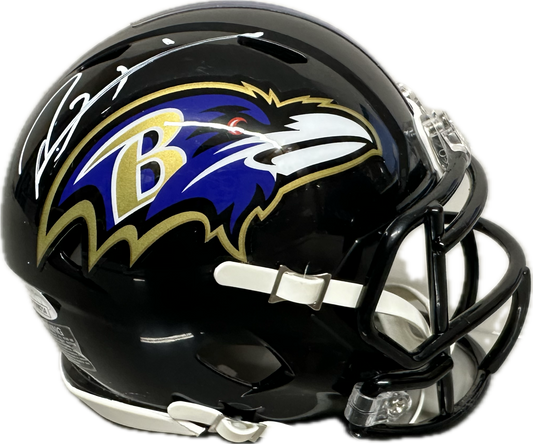 Ray Lewis Baltimore Black Speed Mini Football Helmet (JSA)