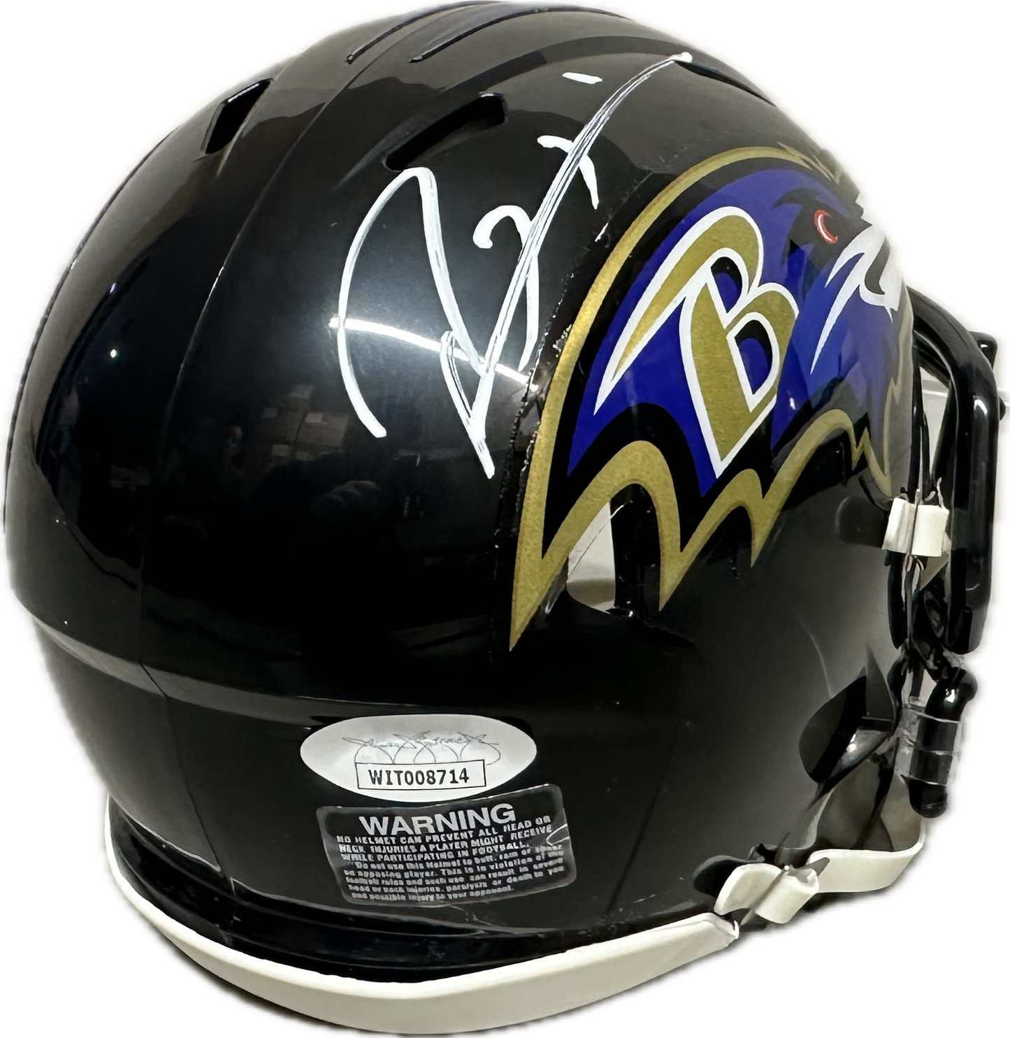 Ray Lewis Baltimore Black Speed Mini Football Helmet (JSA)