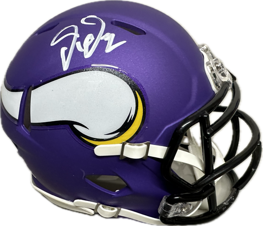 Justin Jefferson Minnesota Purple Mini Football Helmet (JSA)