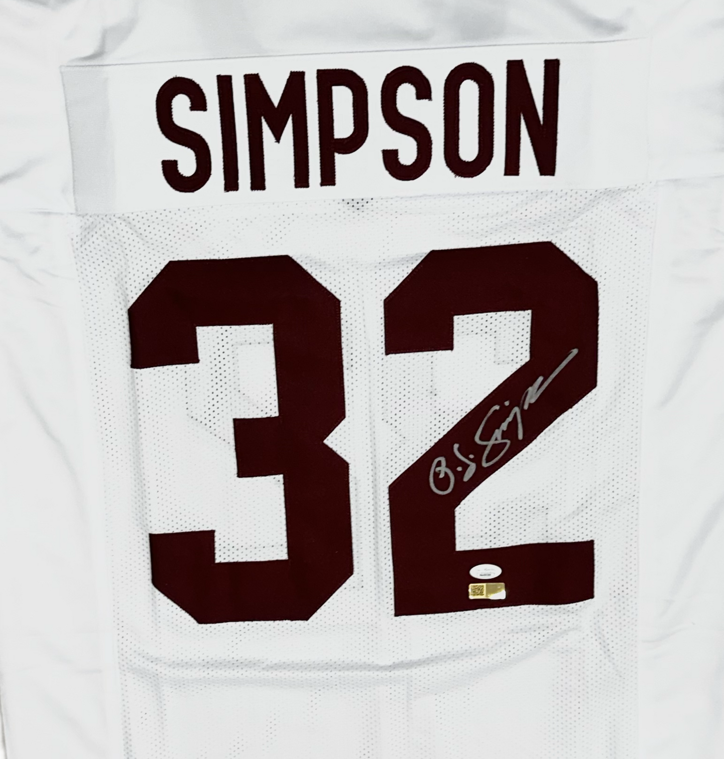 O.J Simpson Signed Custom Away White Football Jersey (PIA)