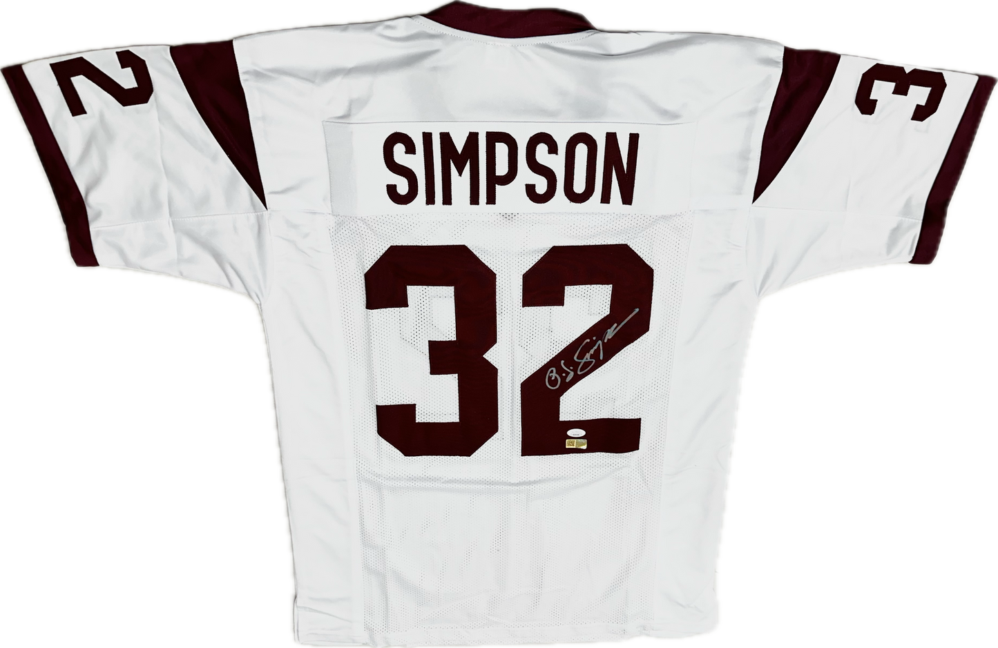 O.J Simpson Signed Custom Away White Football Jersey (PIA)