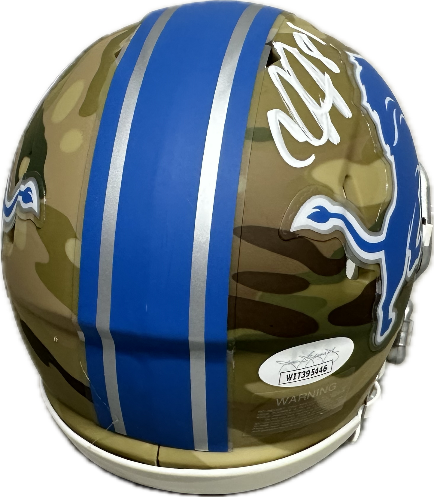 Calvin Johnson Detroit Salute to Service Signed Mini Football Helmet (JSA)
