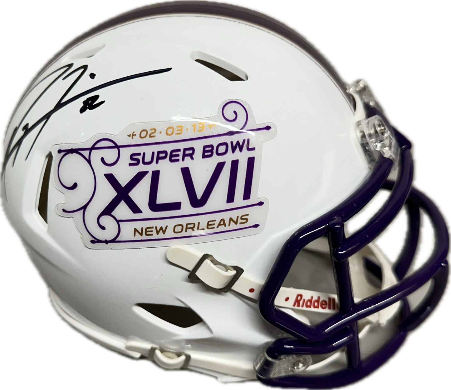 Ray Lewis Super Bowl New Orleans Signed Mini Football Helmet (JSA)
