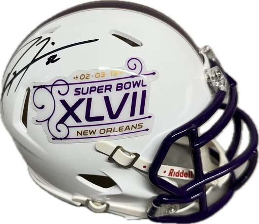 Ray Lewis Super Bowl New Orleans Signed Mini Football Helmet (JSA)