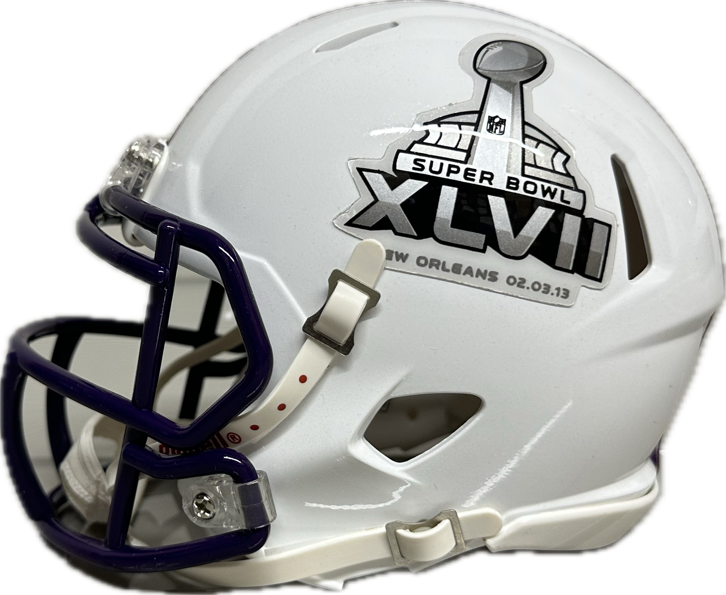 Ray Lewis Super Bowl New Orleans Signed Mini Football Helmet (JSA)