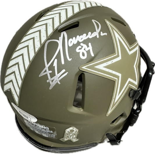 Jay Novacek Dallas Salute To Service Signed Mini Football Helmet (JSA/PIA)