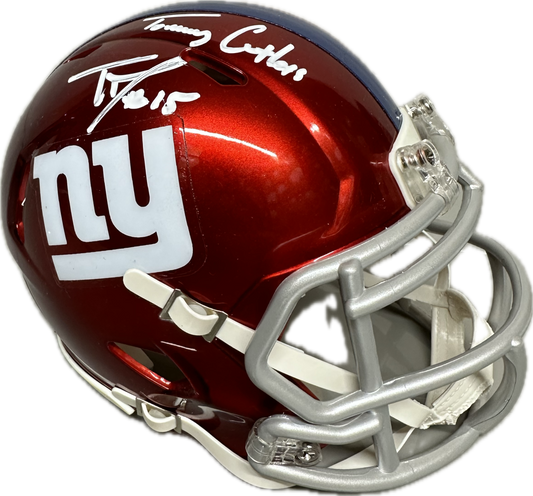 Tommy DeVito "Tommy Cutlers" Inscription Signed New York Speed Red Mini Football Helmet (PIA)
