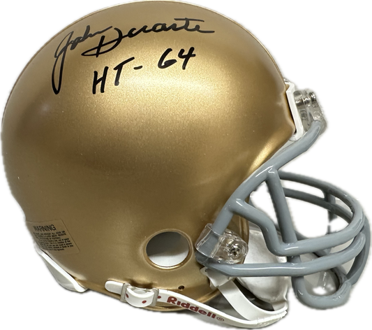 John Huarte Notre Dame Gold Signed Mini Football Helmet (JSA)
