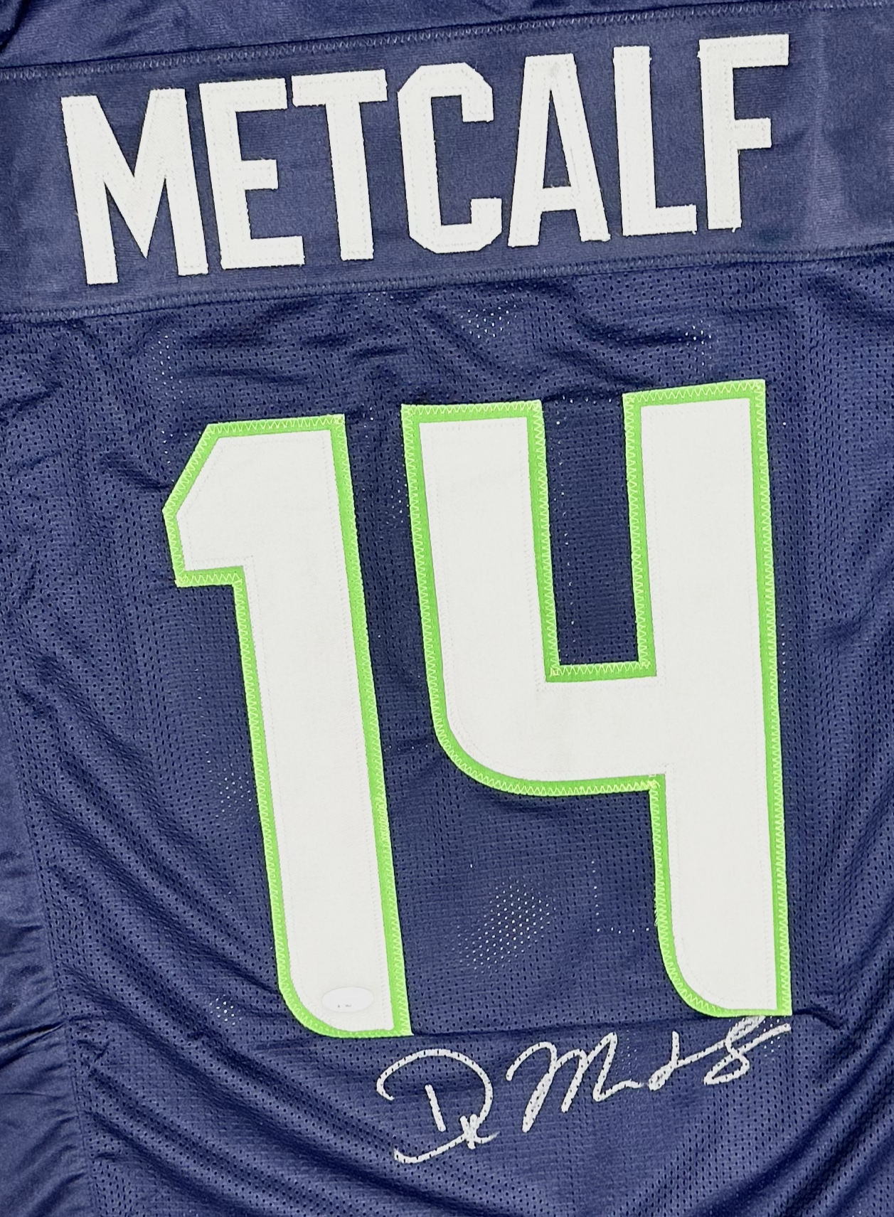 DK Metcalf Signed Seattle Blue Custom Jersey