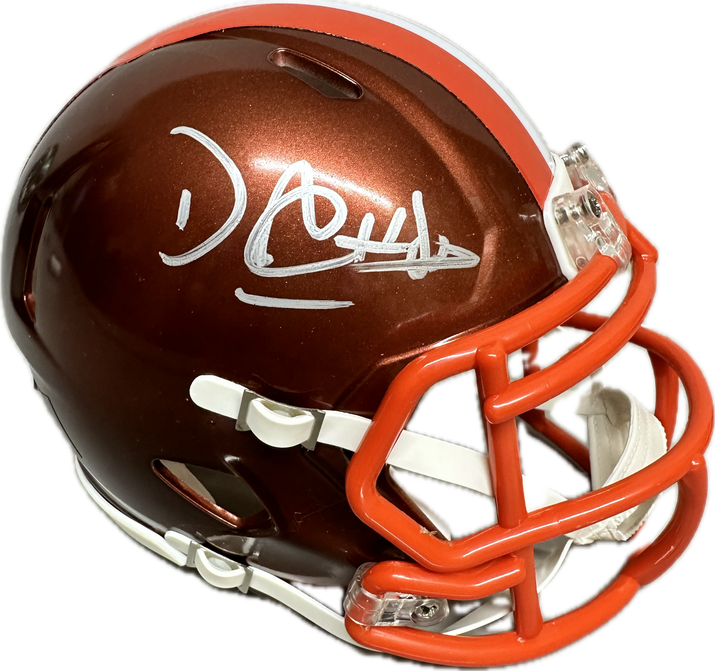 David Njoku Cleveland Speed Signed Mini Football Helmet (PIA JSA)