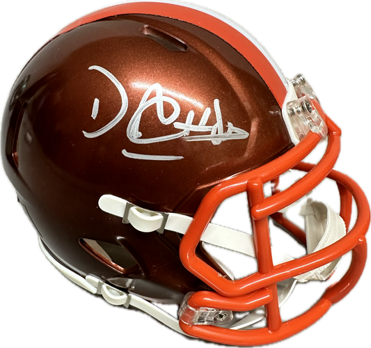 David Njoku Cleveland Speed Signed Mini Football Helmet (PIA JSA)