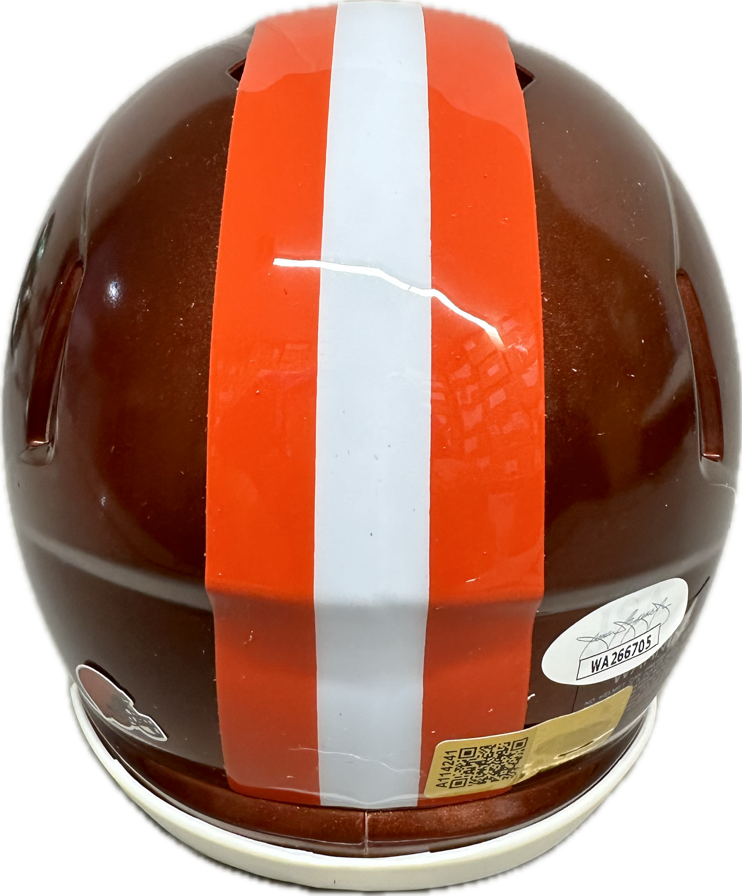 David Njoku Cleveland Speed Signed Mini Football Helmet (PIA JSA)