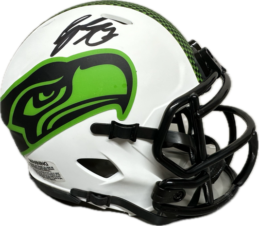 Jaxon Smith Njgba Seattle Signed Lunar Mini Football Helmet (PIA/JSA)