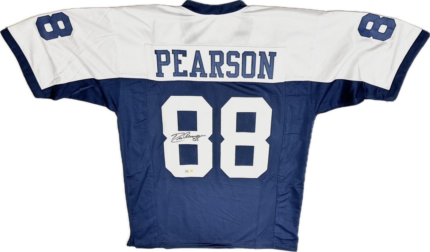 Drew Pearson Signed Custom Throwback Dallas Football Jersey (PIA/JSA)