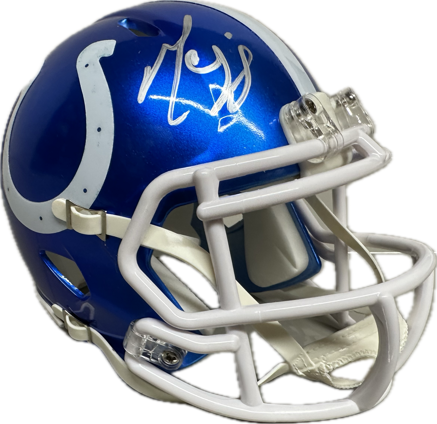 Marvin Harrison Indianapolis Flash Signed Mini Football Helmet (JSA)