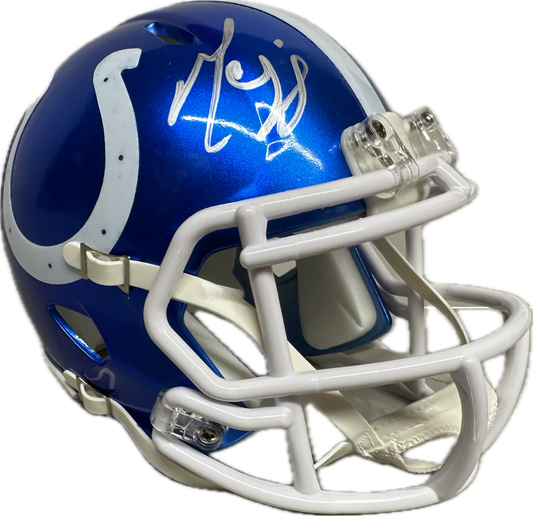 Marvin Harrison Indianapolis Flash Signed Mini Football Helmet (JSA)