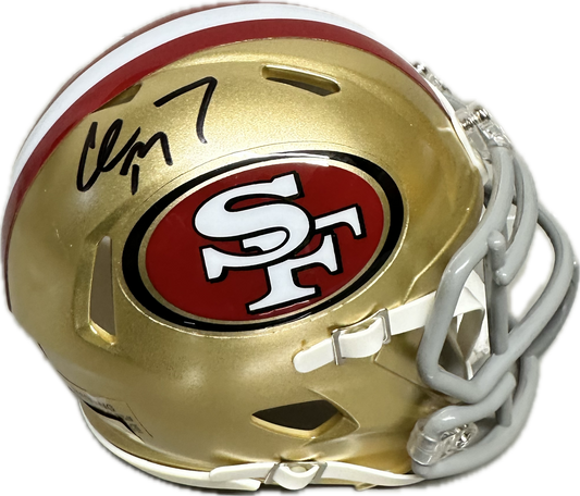 Christian McCaffrey San Francisco Signed Speed Mini Football Helmet (PIA)