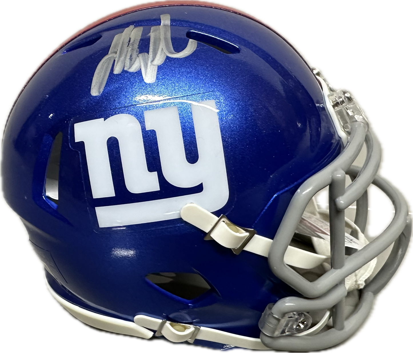 Jalin Hyatt New York Blue Signed Mini Football Helmet (PIA/JSA)