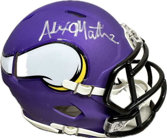 Alexander Mattison Minnesota Puple Signed Mini Football Helmet (PIA)