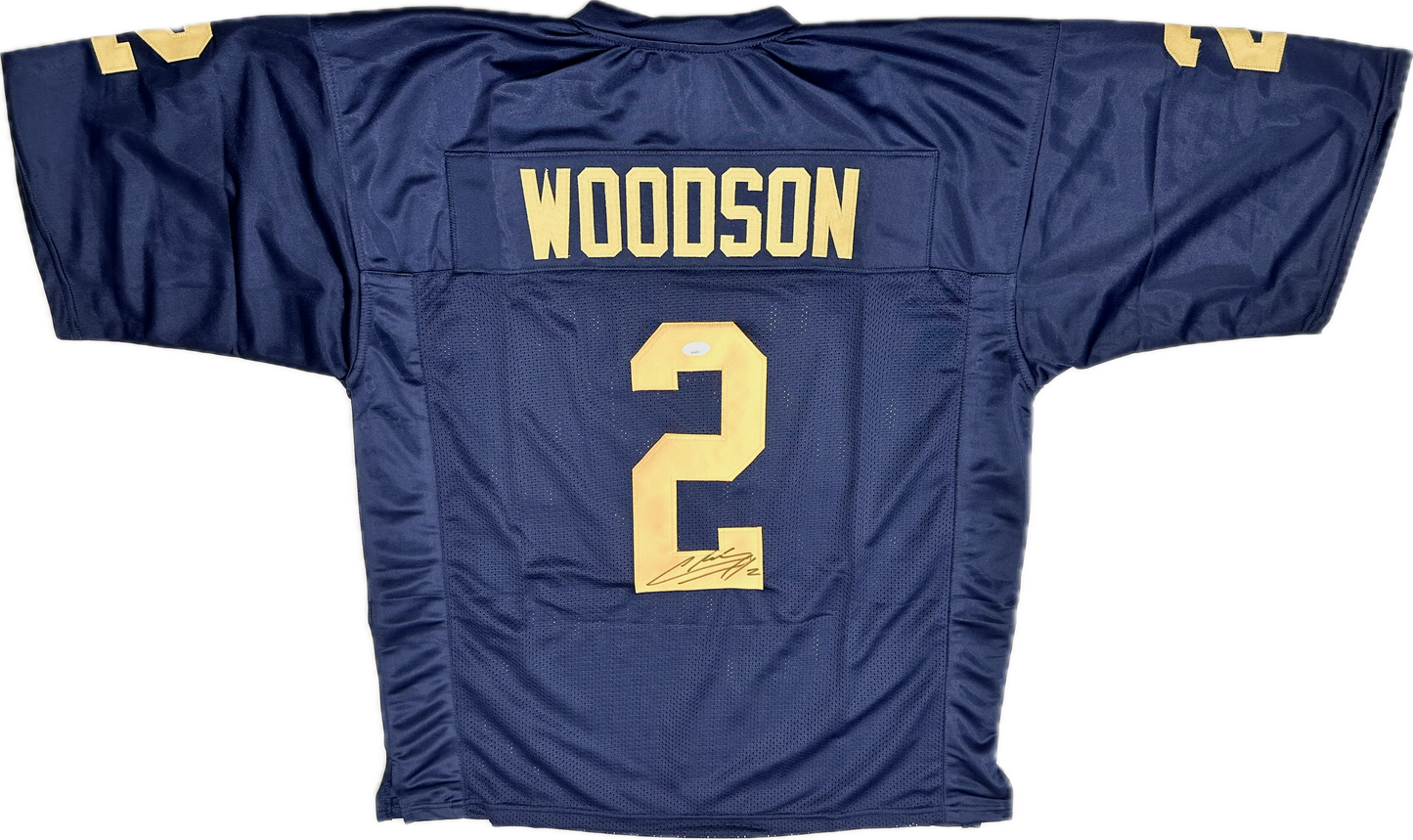 Charles Woodson Michigan Signed Autographed Blue Football Jersey (JSA)