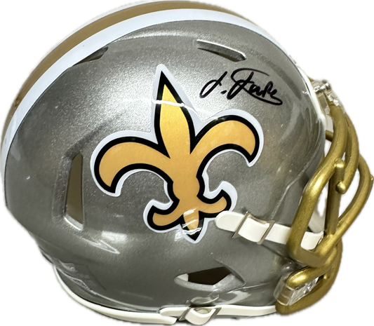 Isaiah Foskey New Orleans Signed Flash Grey Mini Football Helmet (JSA)