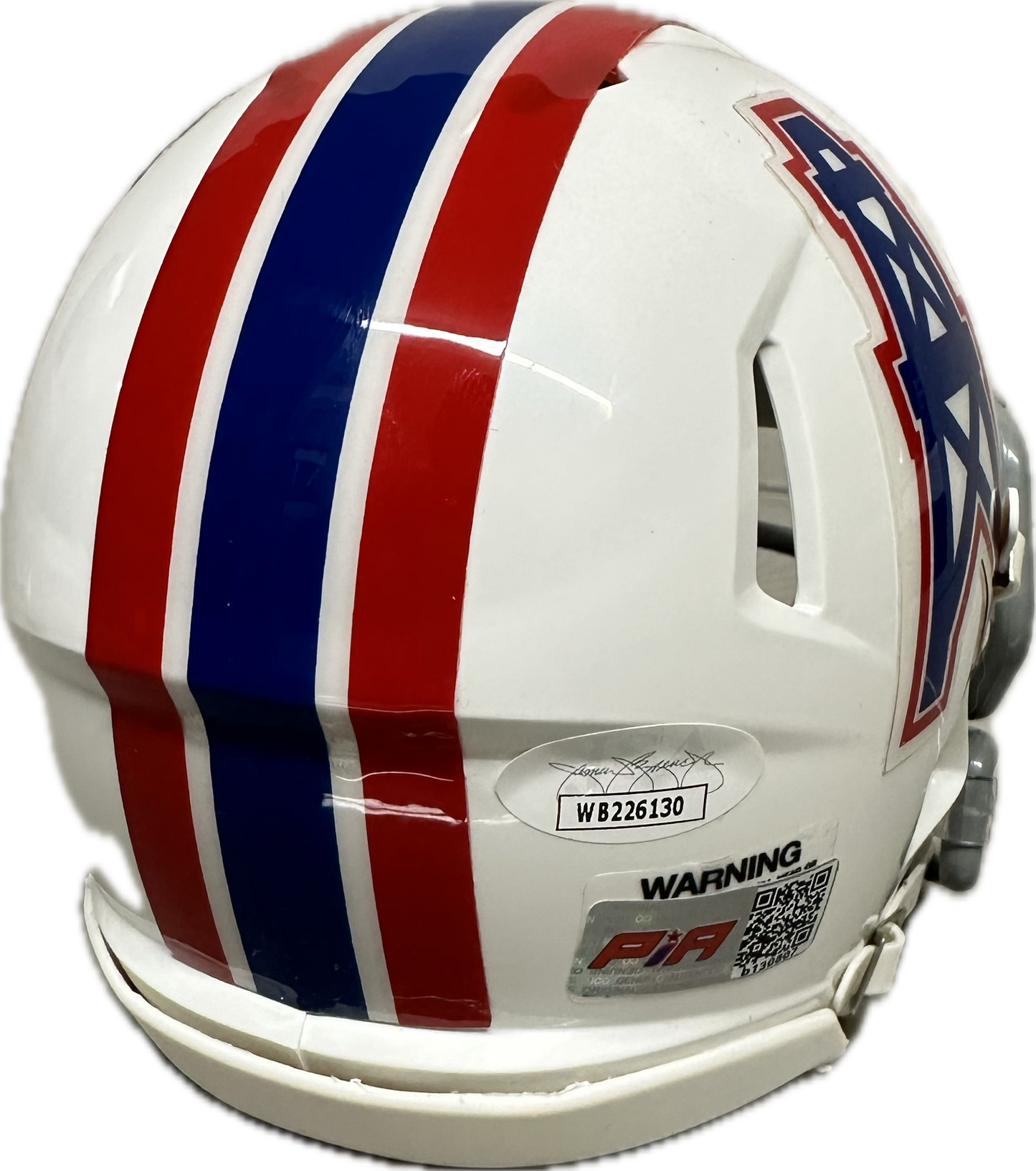 Warren Moon "HOF 06" Inscription Signed Mini Helmet White Houston Football Helmet (PIA/JSA)