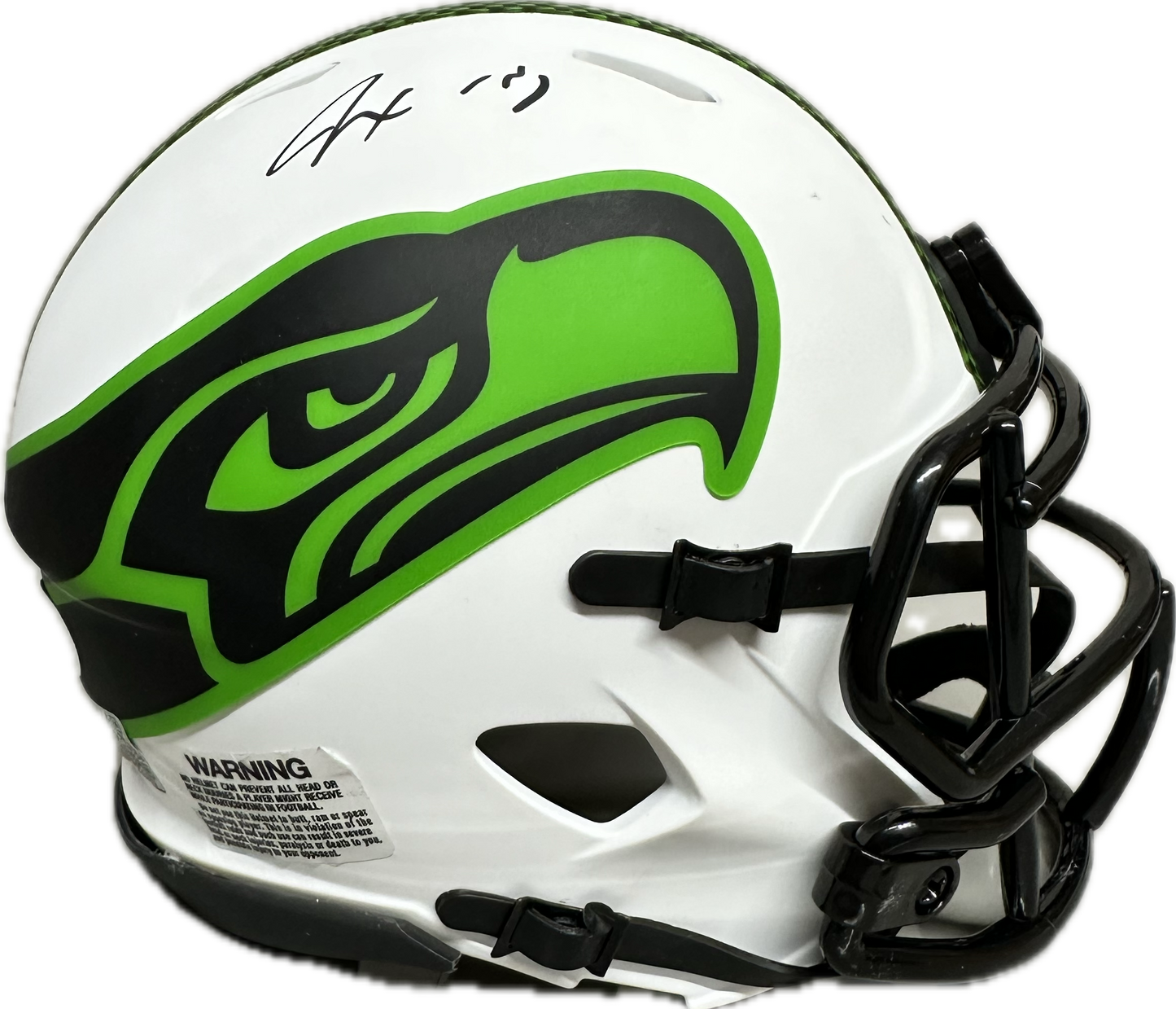 Jaxon Smith Njigba Seattle Signed Lunar Mini Football Helmet (PIA/JSA)