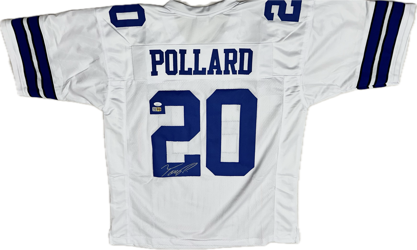 Tony Pollard Signed Dallas Custom White Football Jersey (PIA)