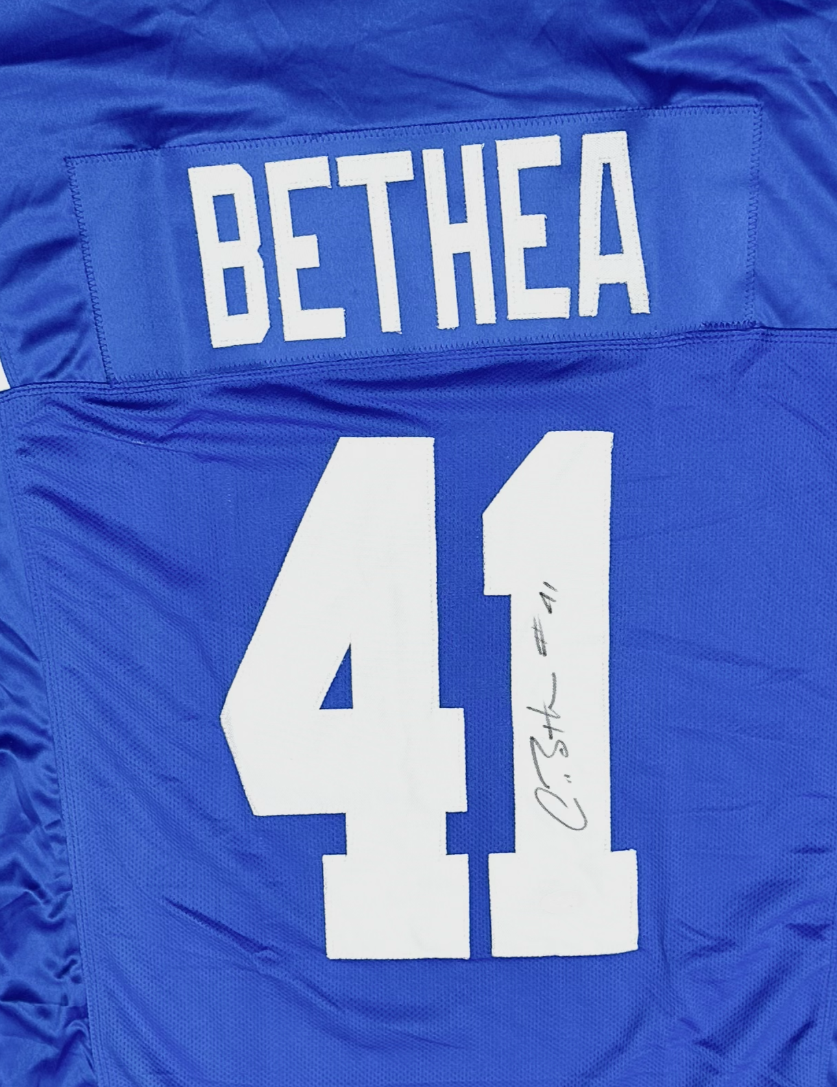 Antoine Bethea Signed Custom Indianapolis Blue Football Jersey