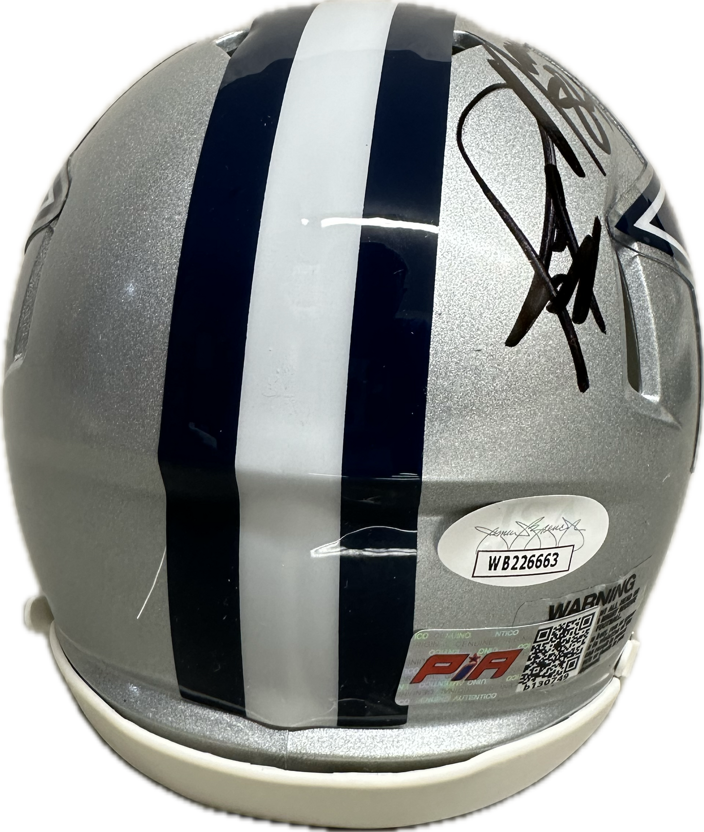 Jay Novacek Silver Dallas Signed Mini Football Helmet (JSA/PIA)