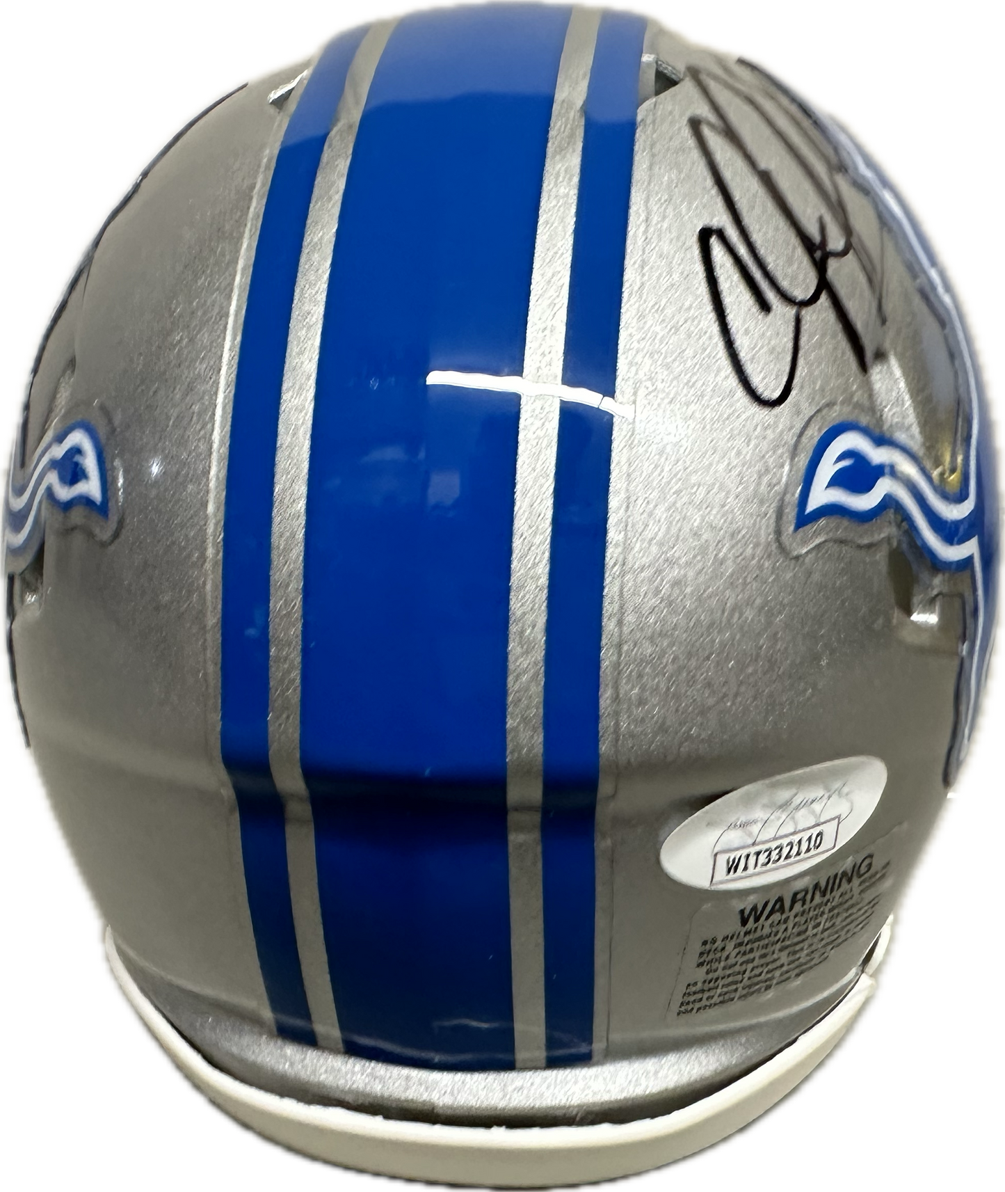 Calvin Johnson Detroit Grey Signed Mini Football Helmet (JSA)