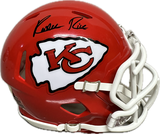 Rashee Rice Kansas City Red Mini Football Helmet (PIA) Superbowl Champs