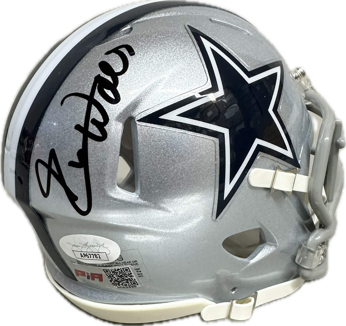 Everson Walls Dallas Grey Signed Mini Football Helmet (JSA/PIA)