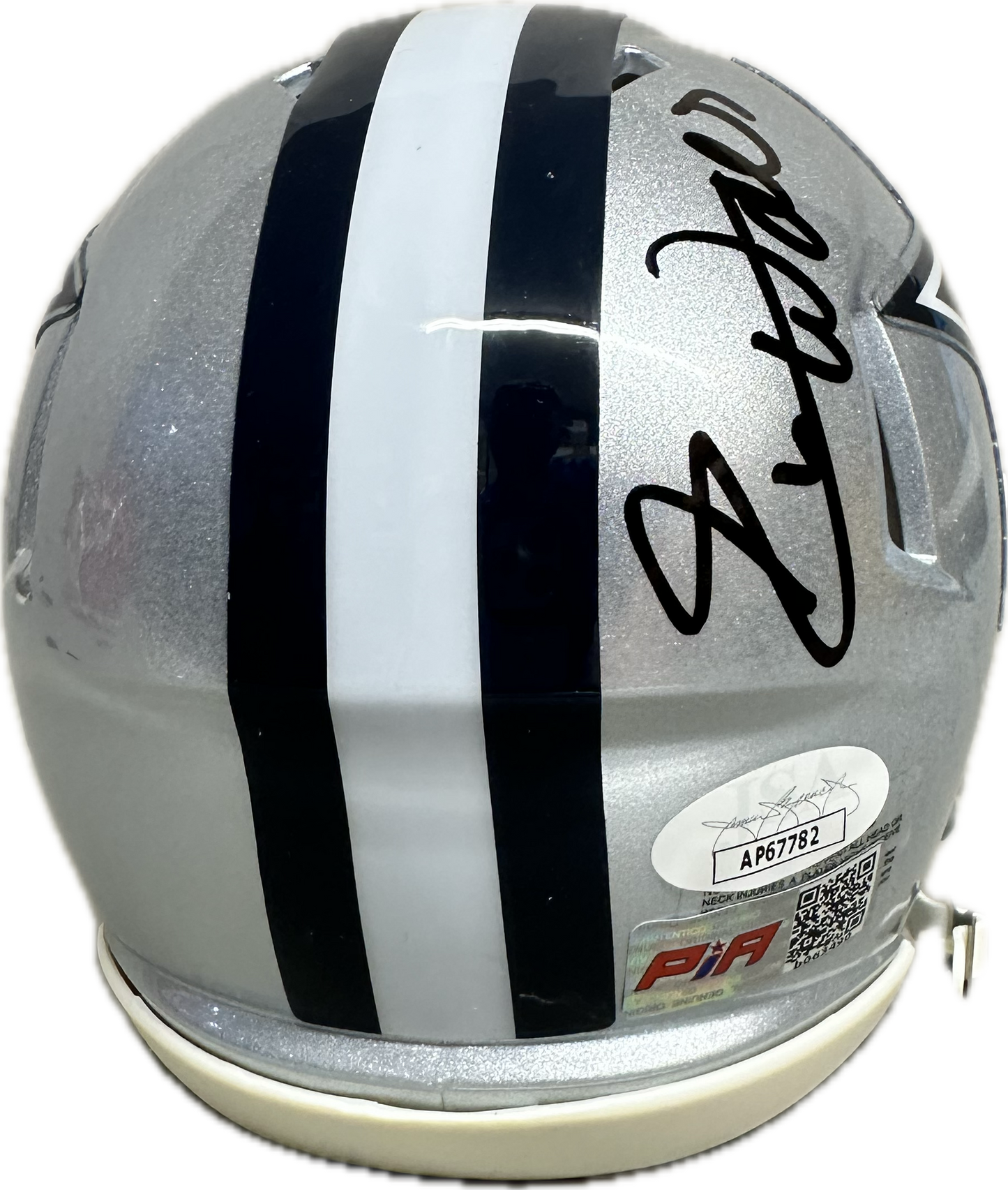 Everson Walls Dallas Grey Signed Mini Football Helmet (JSA/PIA)
