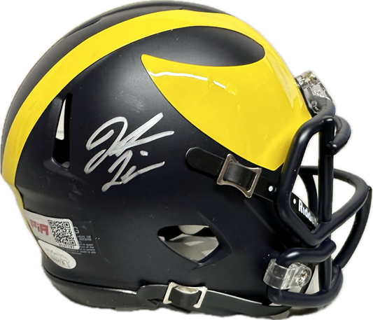 Jourdan Lewis Michigan Signed Mini Football Helmet (JSA/PIA)