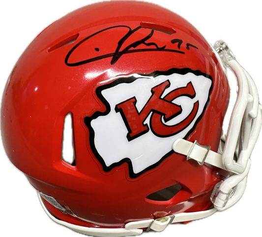 Chris Jones Kansas City Red Mini Football Helmet (PIA)