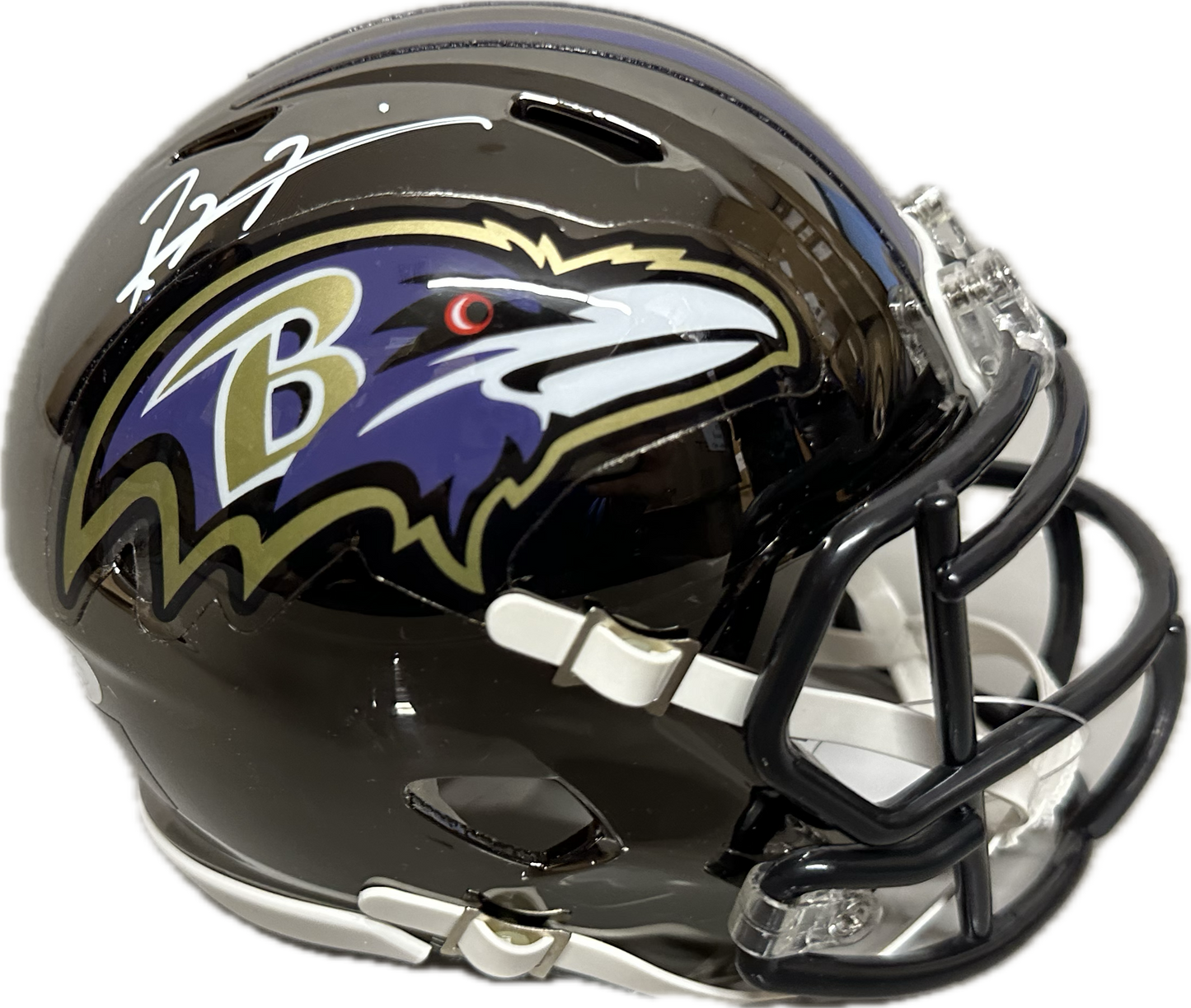 Ray Lewis Baltimore Chrome Signed Mini Football Helmet (JSA)