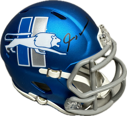 Jameson Williams Detroit Throwback Signed Mini Football Helmet (PIA/JSA)