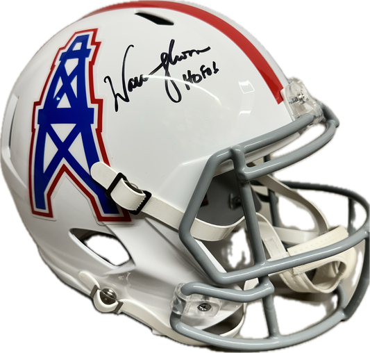Warren Moon Houston Full Size White Speed Rep Football Helmet (JSA) HOF Hall of Fame