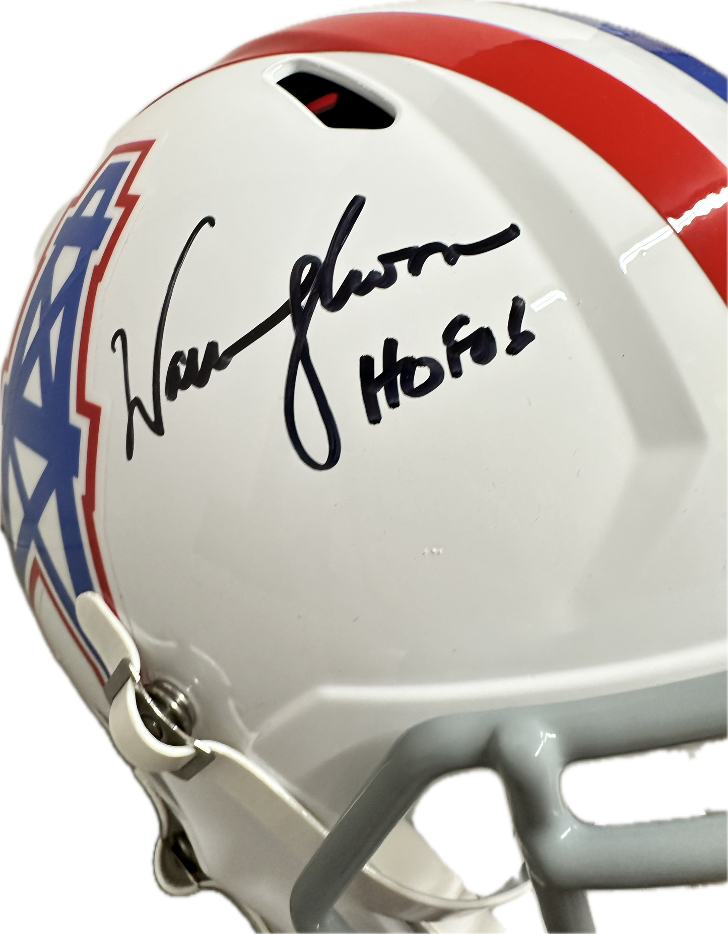 Warren Moon Houston Full Size White Speed Rep Football Helmet (JSA) HOF Hall of Fame