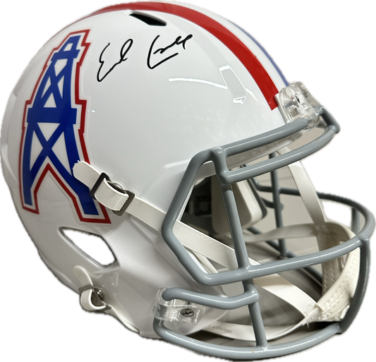 Earl Campbell Houston Full Size White Speed Rep Football Helmet (JSA)