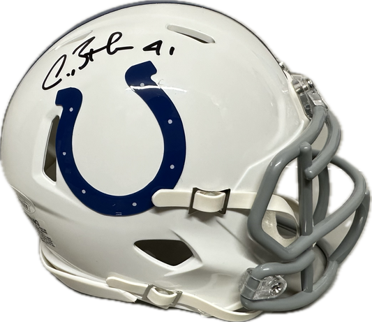 Antoine Bathea Indianapolis White Mini Football Helmet (JSA)