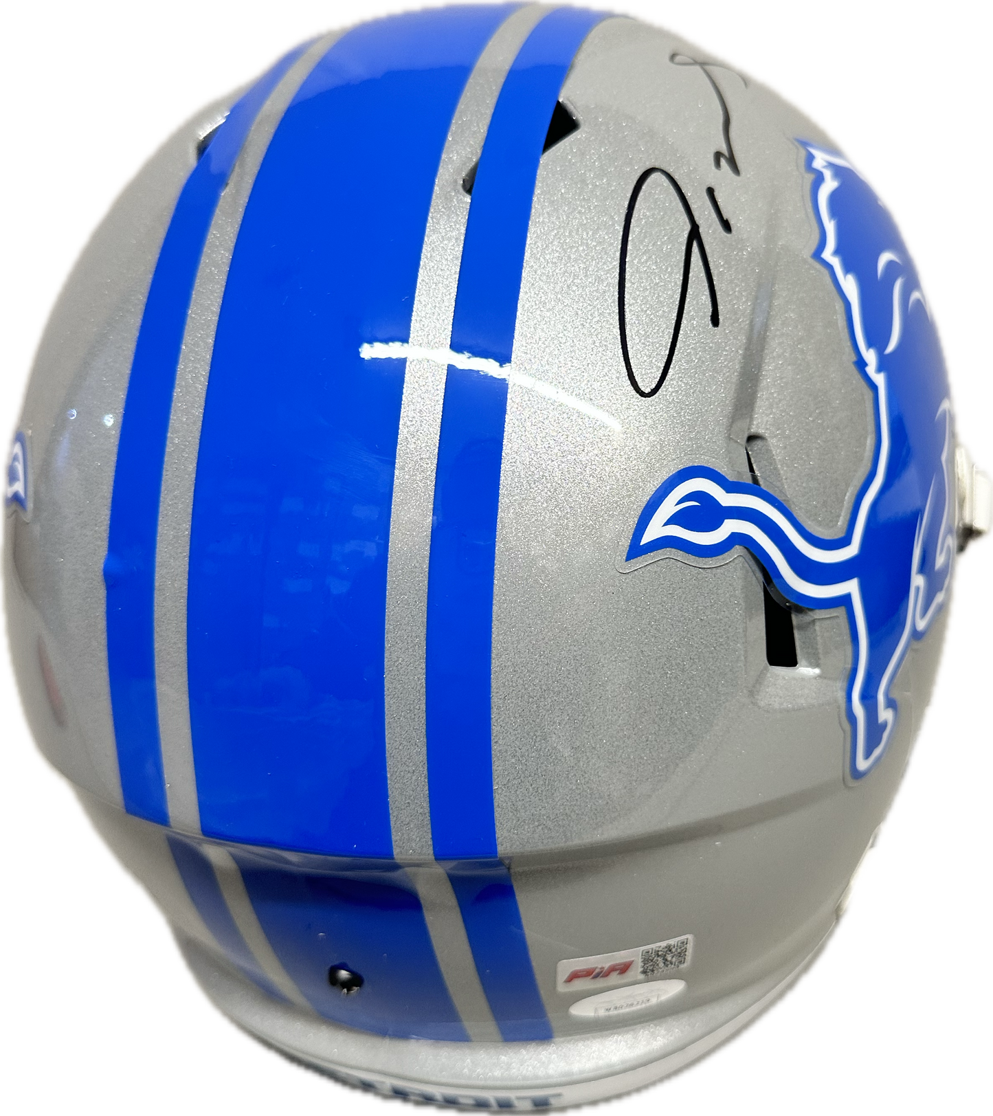 Amon-Ra St. Brown / Jameson Williams Detriot Full Size Grey Speed Rep Football Helmet (JSA)