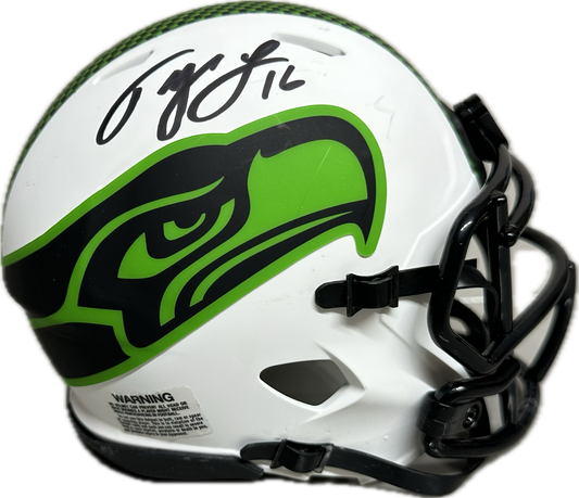 Tyler Lockett Seattle Lunar Signed Mini Football Helmet (JSA)