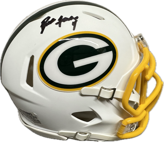 Brett Farve White Green Bay Signed Mini Football Helmet (JSA)