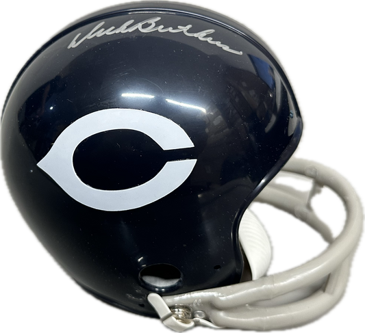 Dick Butkus Chicago Throwback Signed Mini Football Helmet (JSA)