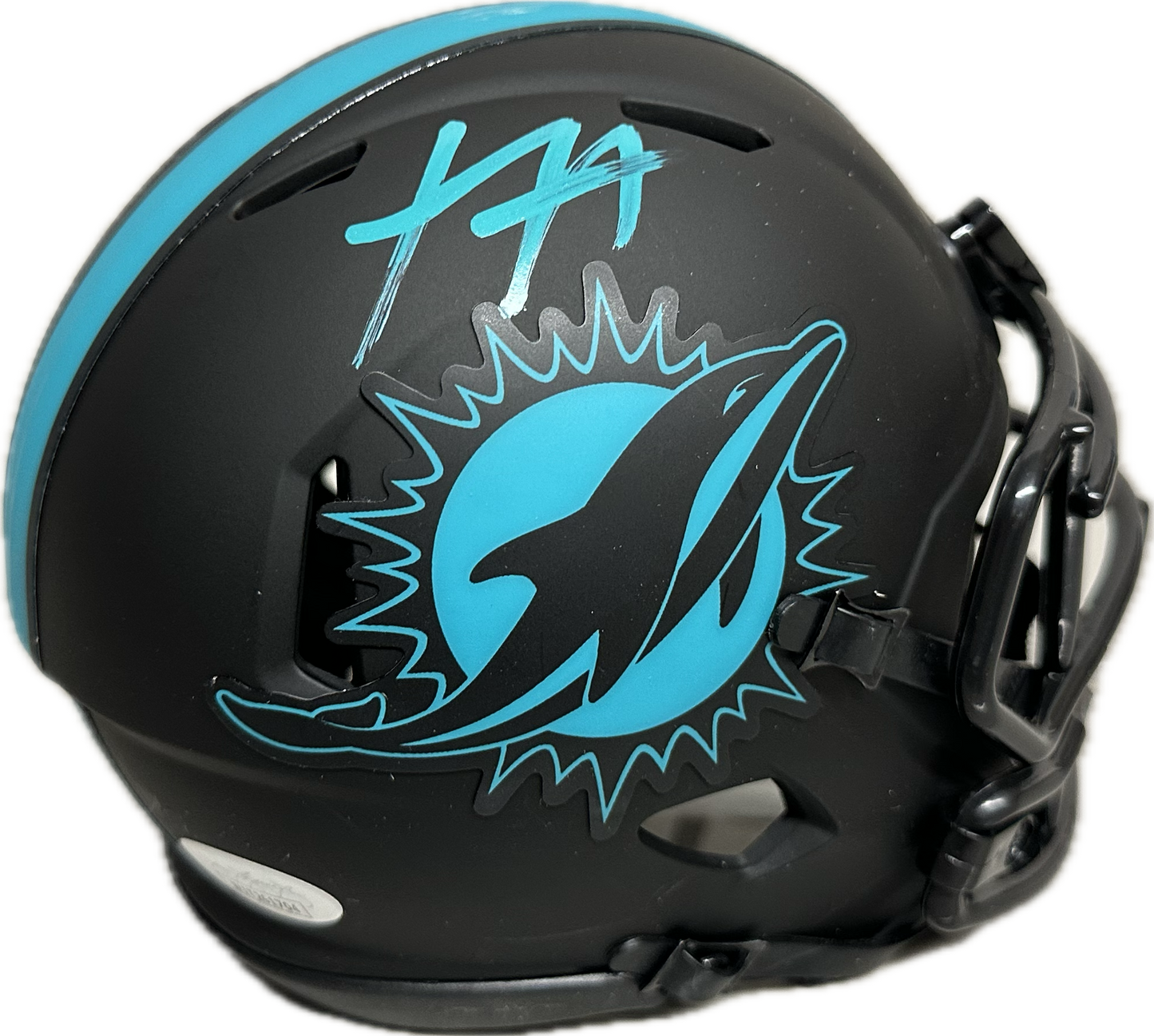 Xavien Howard Miami Signed Black Eclipse Mini Football Helmet (JSA)